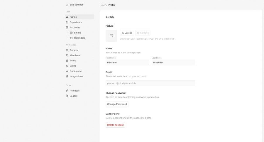 Twenty
			 settings onboarding form account setup account deletion profile management upload image sidebar user profile change password ui page example