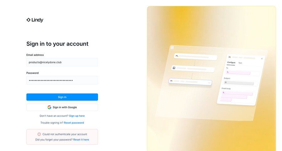 Lindy
			signin form error state account management form user authentication authentication login sign in alert ui page example