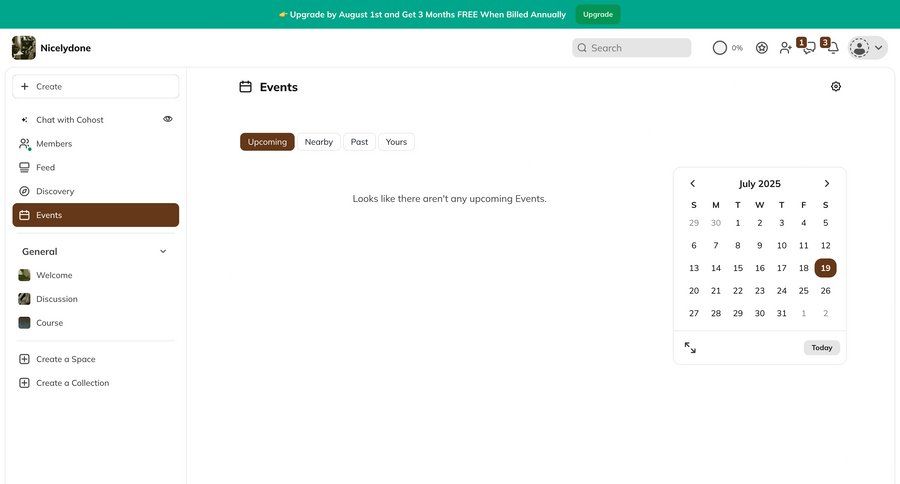 Mighty
			empty state list calendars events sidebar navigation sidebar event management ui page example