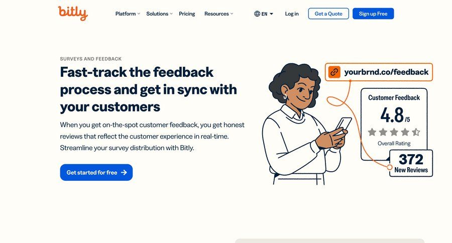 Bitly
			feature demo testimonials call to action testimonials features case studies customer stories order tracking media gallery manage links ui page example