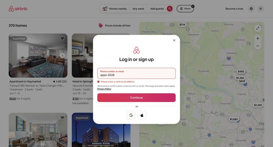 Airbnb
				list ui page example
