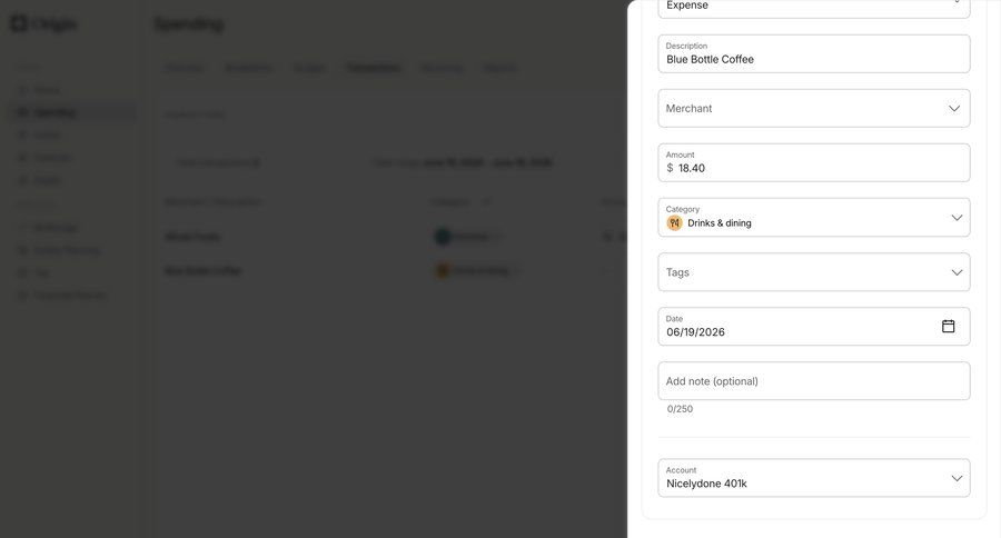 Origin Financial
				create ui page example