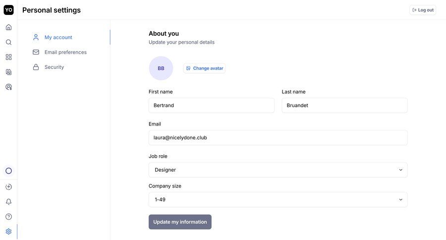 Maze
			 account management user profile ui page example