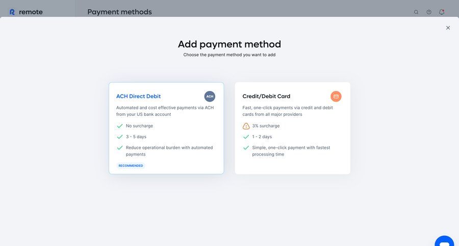 Remote
			 finance fintech payment method payment options job ui page example