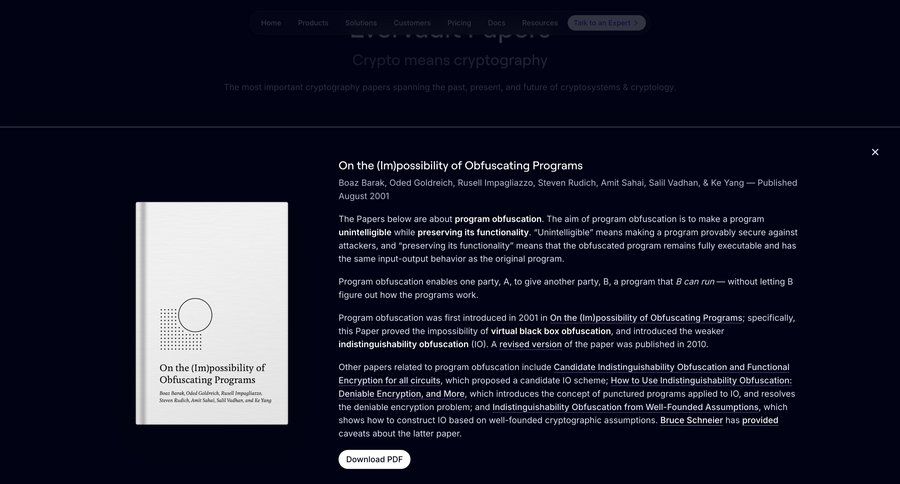Evervault
			 typography detail view item details version control ui page example