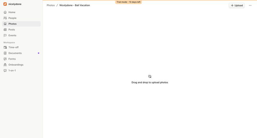 Aboard
			 file upload drag and drop trial banner photo gallery ui page example
