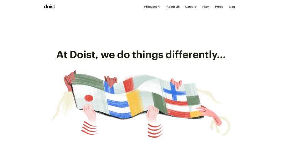 Todoist
				about & company mission ui page example