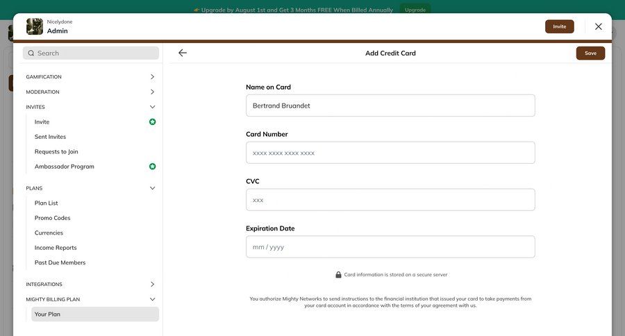 Mighty
			 onboarding form finance modal dialog full screen modal ui page example