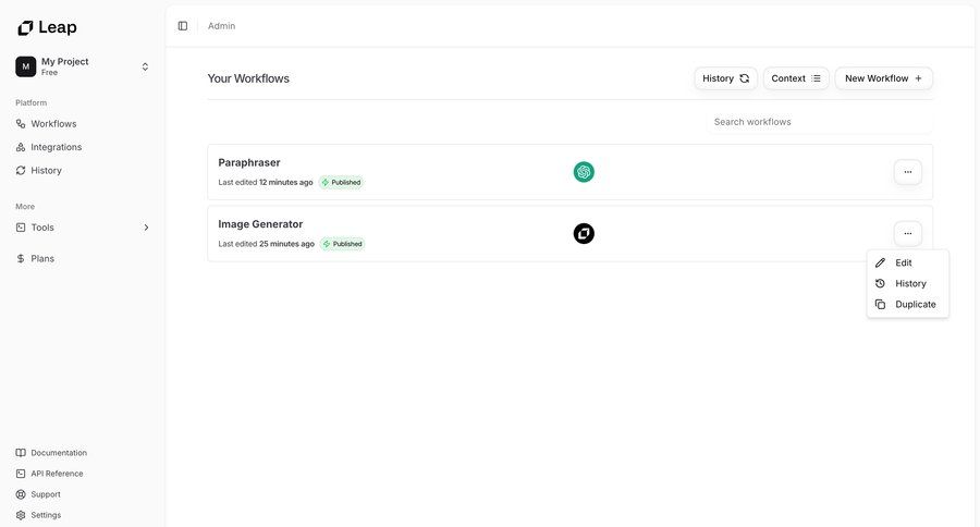 Leap
			 lists duplicate ui page example