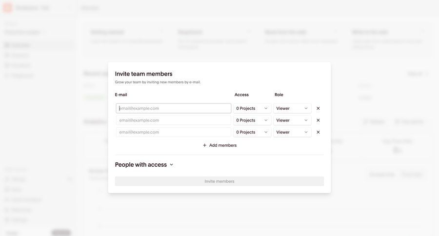 Browserbase
			 access control team management ui page example