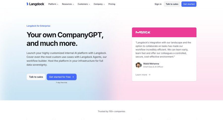 Langdock
			enterprise call to action enterprise testimonials suggestion search suggestions upload documents ui page example