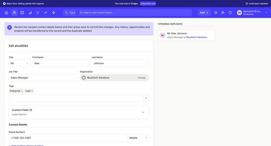 Capsule
			 data management form save changes ui page example