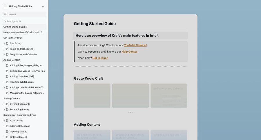 Craft
				onboarding ui page example