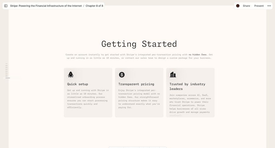 Chronicle
			 onboarding account creation getting started payment processing card layout ui page example