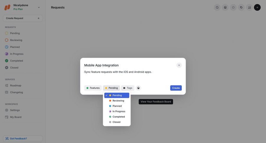 UserJot
			create dropdown & other states form modal & popover dashboard project management form integration management menu ui page example