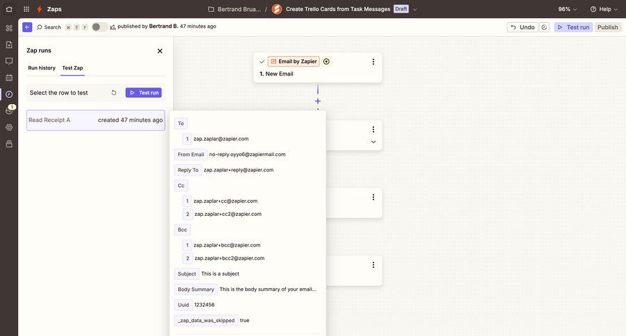 Zapier
			 configuration sidebar navigation workflow automation editor email data display workflow editor ui page example