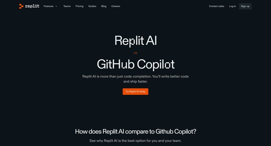 Replit
			 features vs comparision alternatives testimonials case studies customer stories accordion inline edit search suggestions autocomplete suggestion prompt completion ui page example