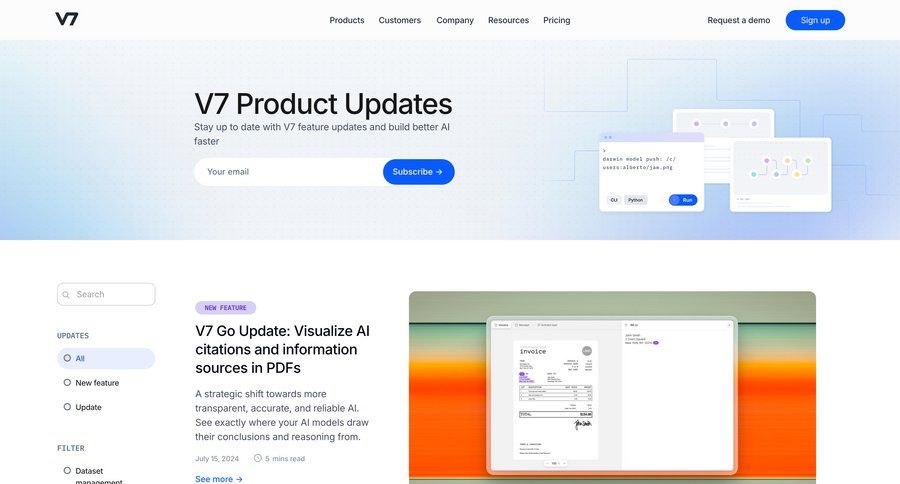 V7
			 product update changelog update filter ui map view download report real-time editing data grid comment mode ui page example