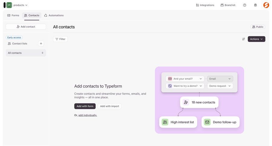 Typeform
			 onboarding ui page example