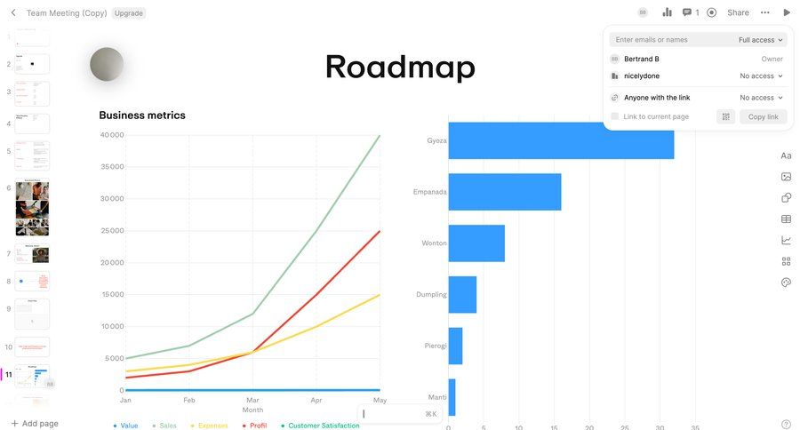 Tome
			 collaboration team collaboration dashboard sidebar navigation project management grid share modal analytics dashboard document sharing content sharing call intelligence data visualization performance metrics monitoring business intelligence kpi dashboard interactive map modern meeting ui page example
