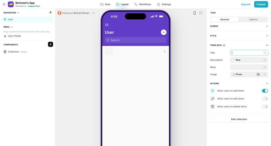 Glide
			 data management settings user management form data entry sidebar ui page example