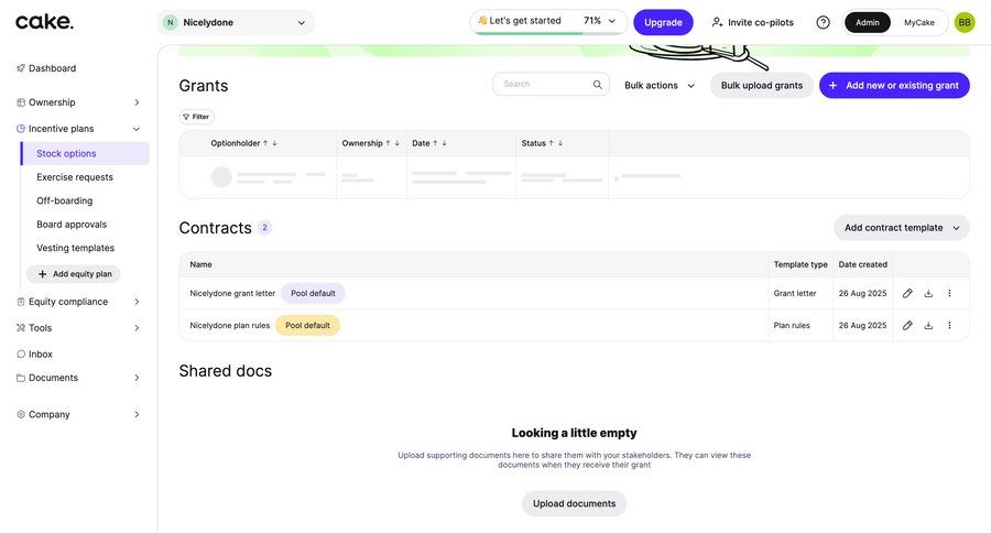 Cake
			 fintech document sharing ui page example