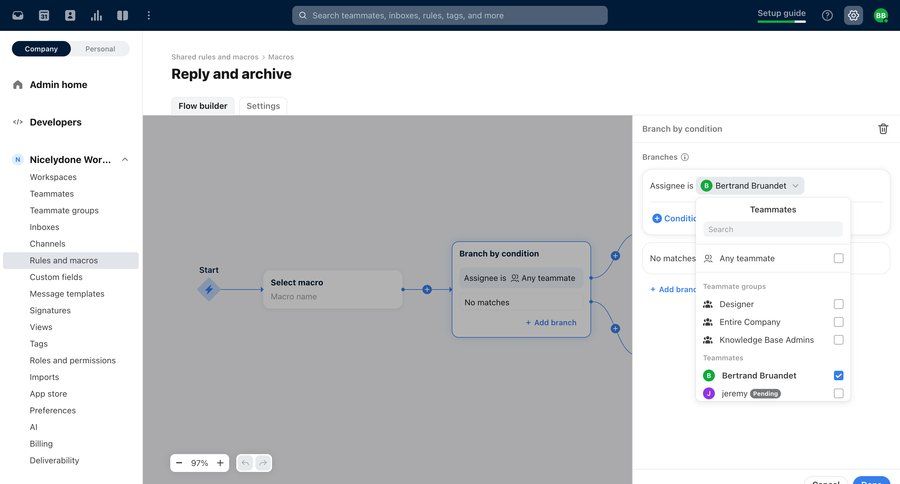 Front
			 modal screen configuration settings automation workflow management conditional logic automation setup sidebar parameters communication trainings ui page example