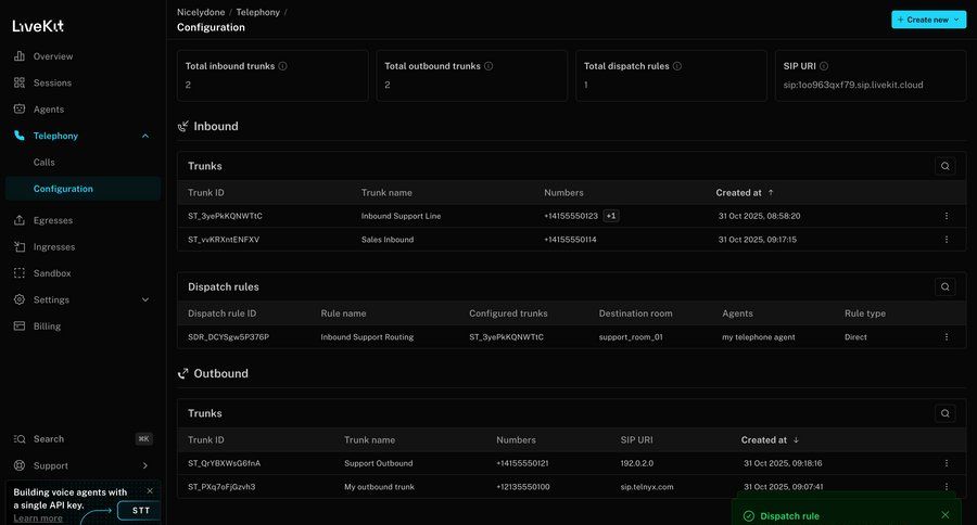 Livekit
				settings ui page example