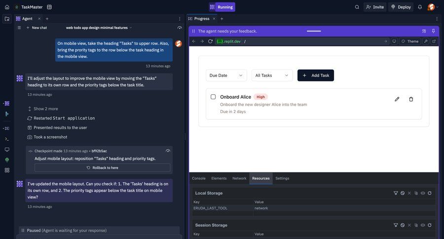 Replit
			 task management team collaboration project management grid dashboard notification task communication alert message system notification push notification notification center chat dashboard layouts ui page example