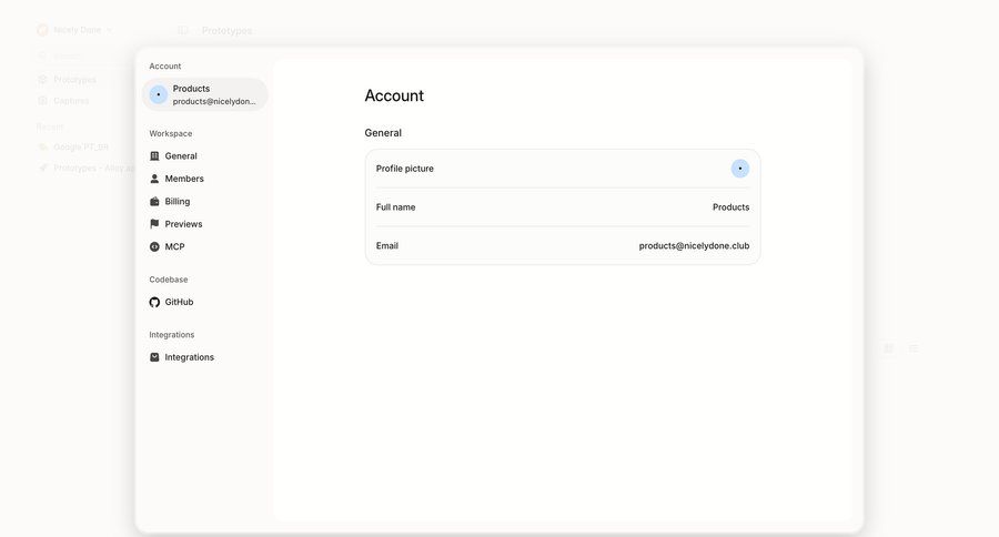 Alloy
			account settings user profile account settings workspace settings settings modal ui page example