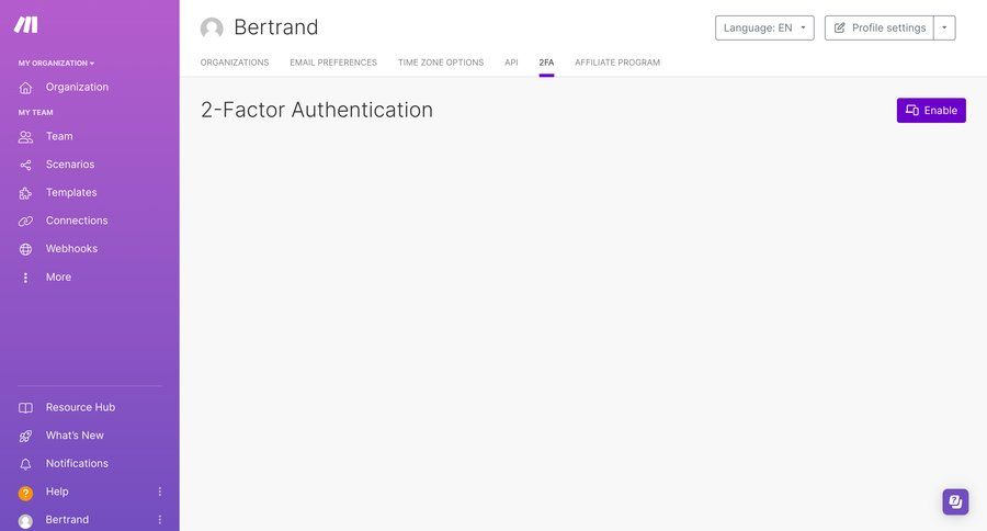 Make
			multi-factor authentication (mfa) configuration settings sidebar navigation user management account setup account security profile settings account settings authentication sidebar security user profile menu 2fa affiliate program mfa security configuration ui page example