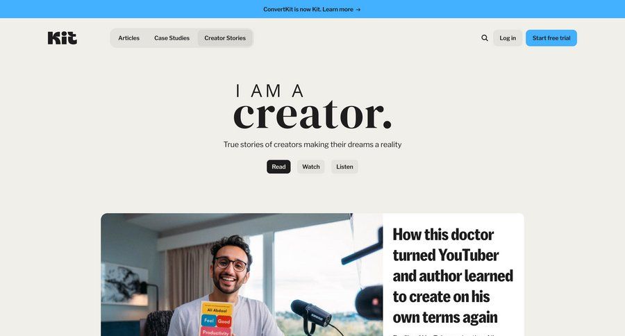 Kit
			 content discovery call to action navigation bar editorial blog post news article article feature article case studies modern blog templates affiliate program newsletter signup media player ui page example