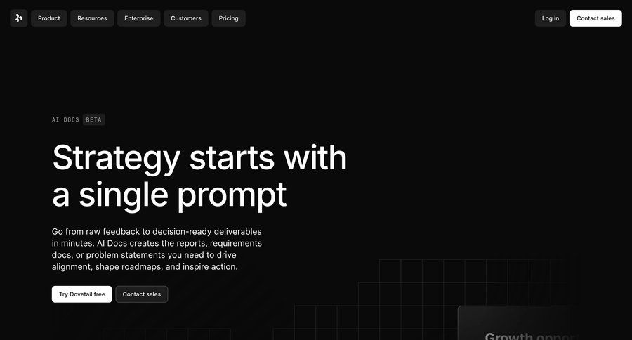 Dovetail
				documentation ui page example