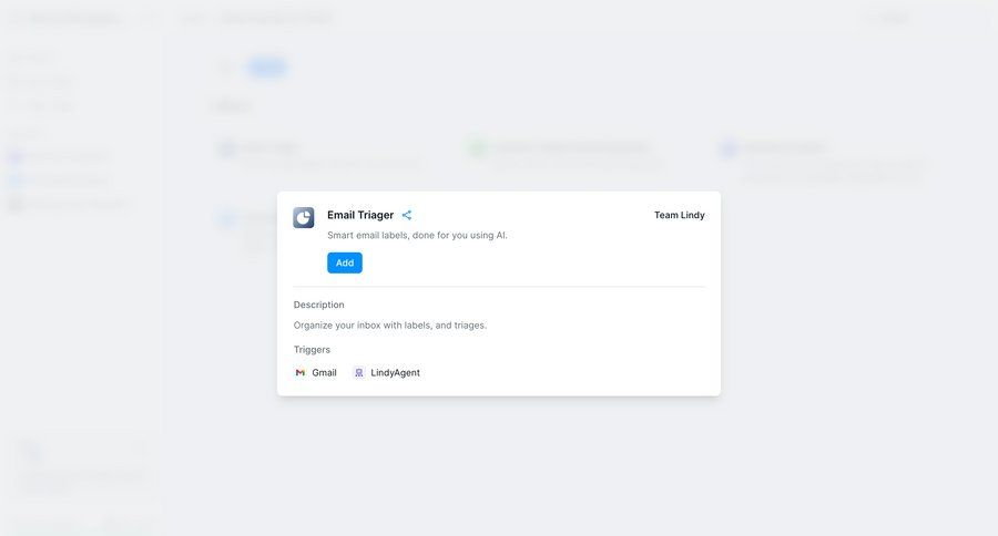 Lindy
			 settings onboarding email management email ui page example