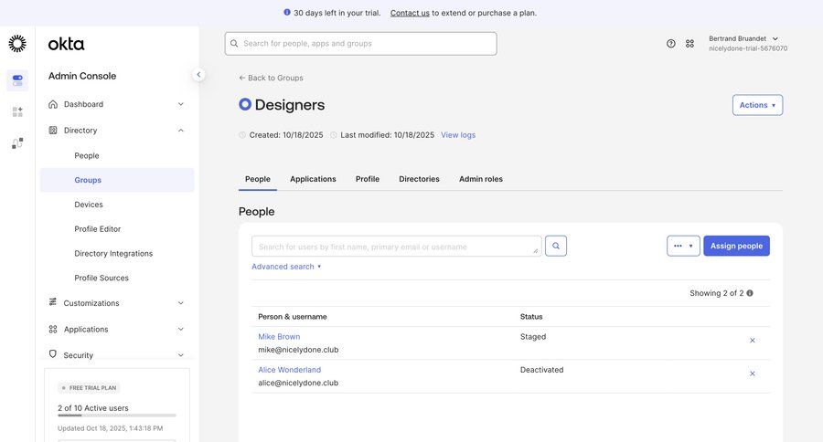 Okta
				detail page ui page example