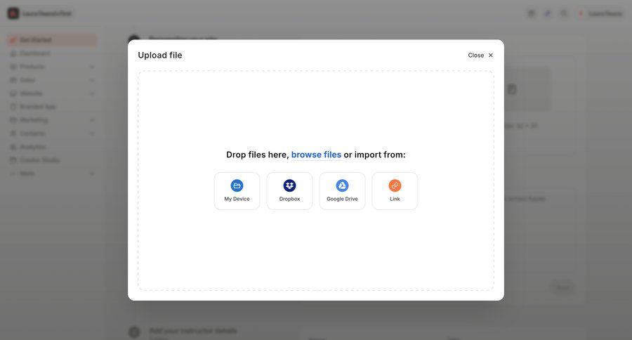 Kajabi
			 content management file upload file management drag and drop upload image file upload modal file uploader upload file upload media upload documents image gallery file picker ui page example
