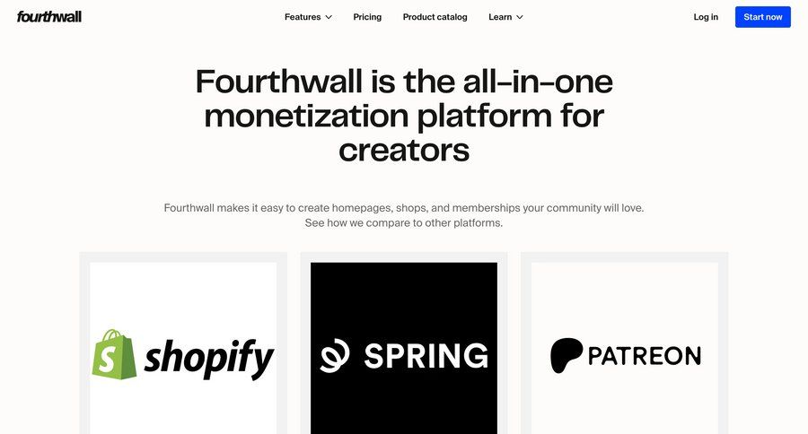 Fourthwall
				plans & pricing ui page example
