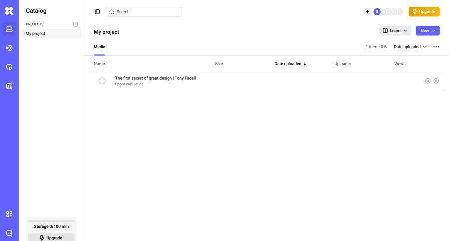Kinescope
				list ui page example