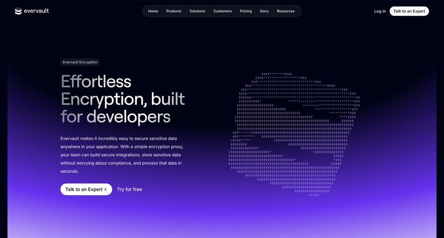 Evervault
			use cases color palette call to action dark ui cards ui version control ui page example