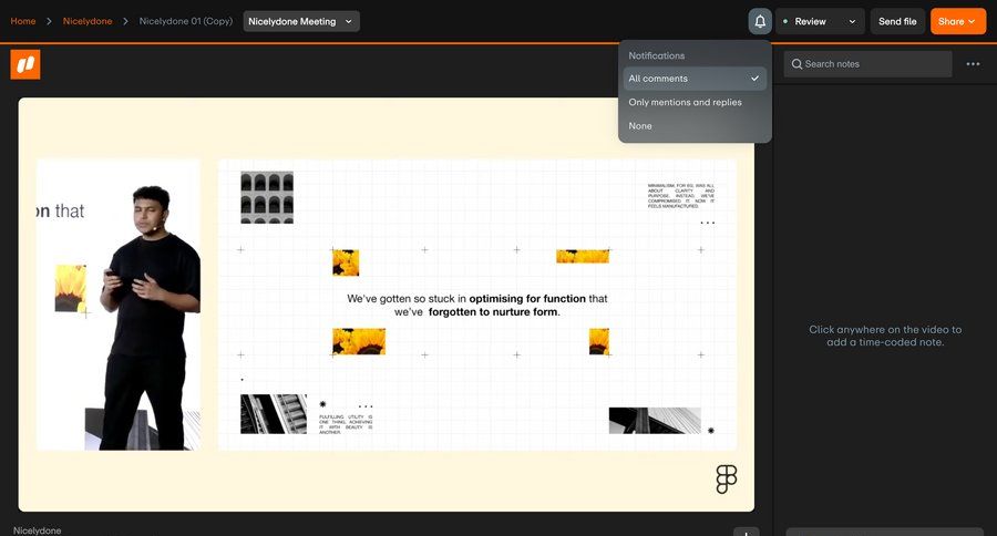 Vimeo
				notification ui page example