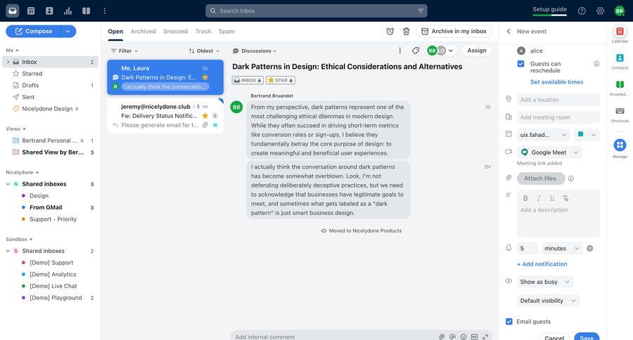 Front
			 grid form scheduling an event email management calendar management email content hierarchy hierarchical navigation compose email inbox task communication alert message system notification push notification notification center communication menu alternatives filter ui dark ui comment mode ui page example