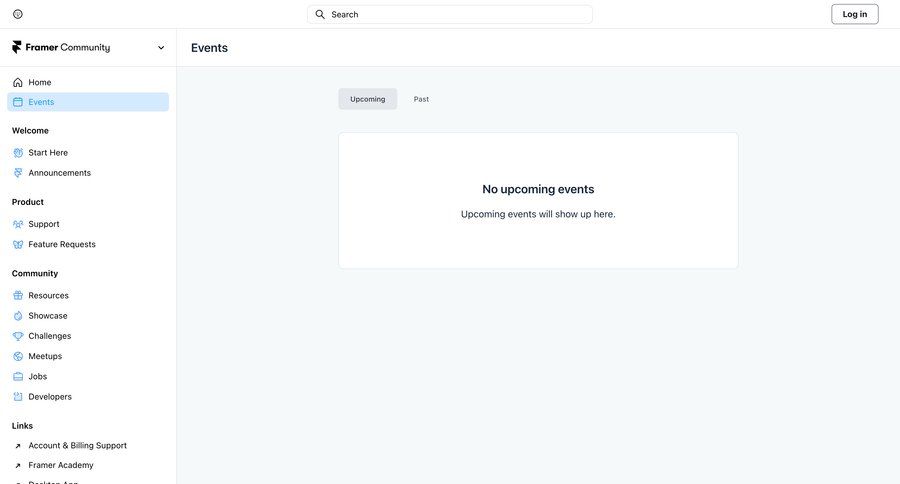 Framer
			events announcement ui page example
