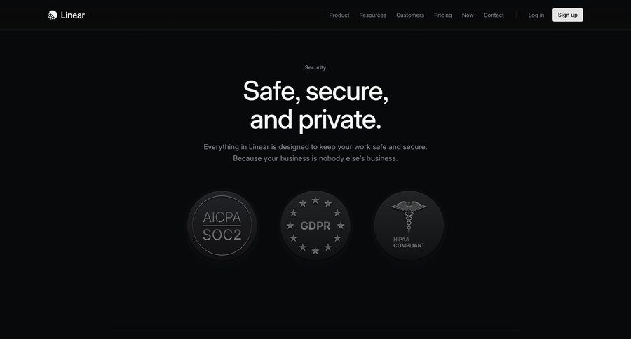 Linear
			 gdpr compliance sso integration enterprise security ui page example