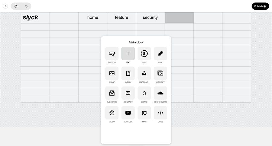 Universe
			 content blocks ui page example