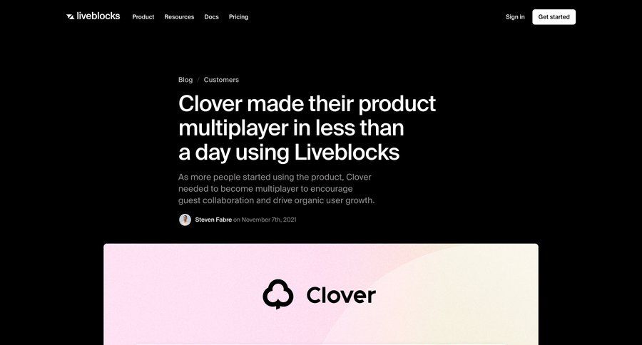 Liveblocks
			 blog post ui page example
