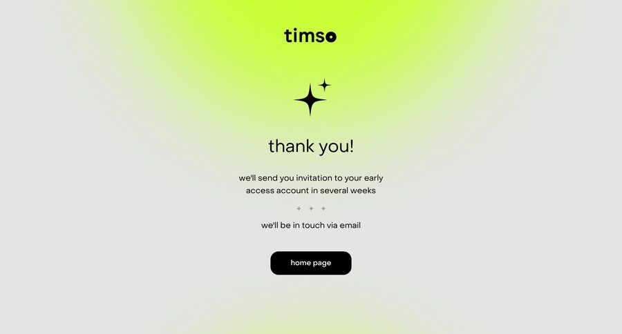 Timso
				signup page example