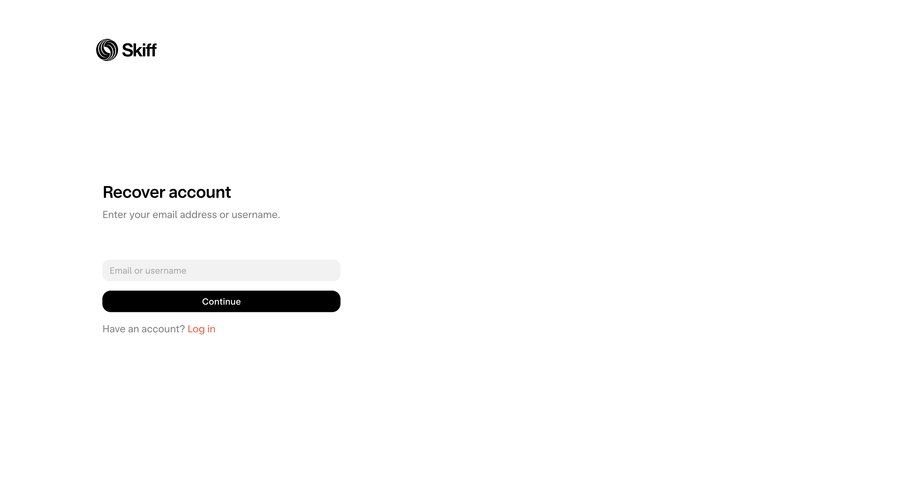 Skiff
				password reset page example