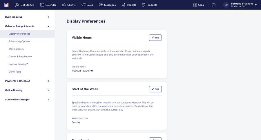 Mangomint
			 configuration settings sidebar preferences ui page example