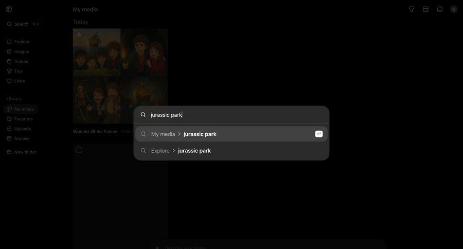 Sora
			 sidebar navigation grid content discovery research search bar autocomplete command k ui page example