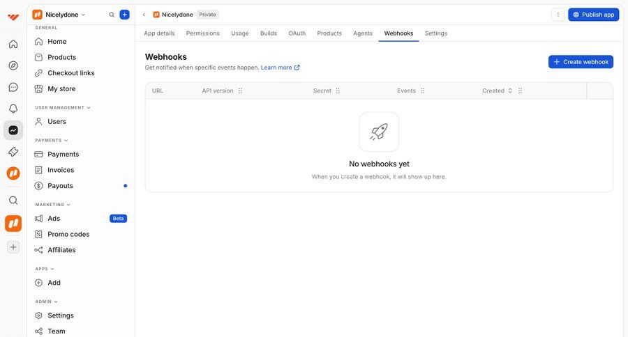 Whop
			 api integrations ui page example